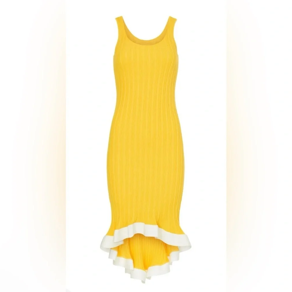 Esteban Cortazar x RTR Sunflower Yellow Knit Dress sz: M (hi-low)